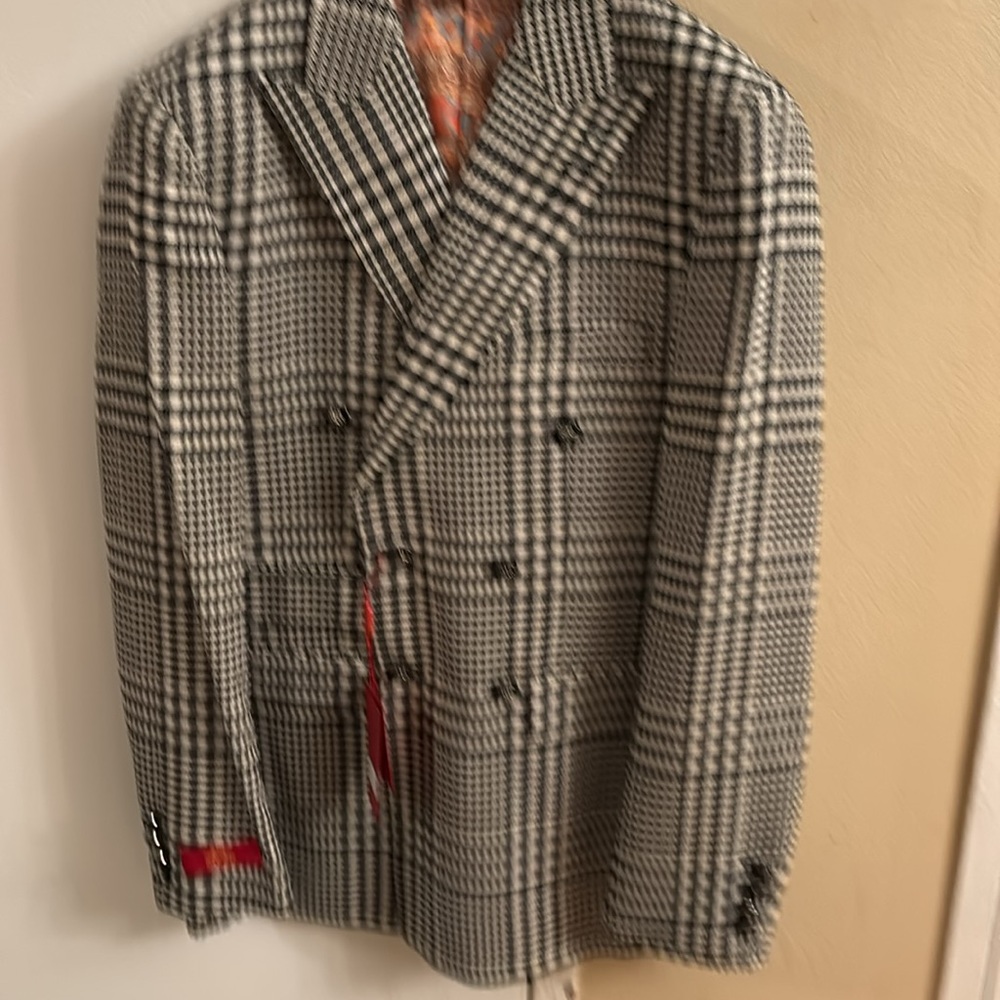 Men’s Double Breasted Plaid Blazer